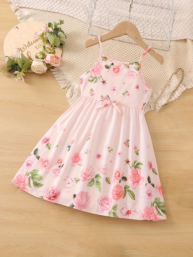 Vestido de Niña con Estampado de Flores Luxeira