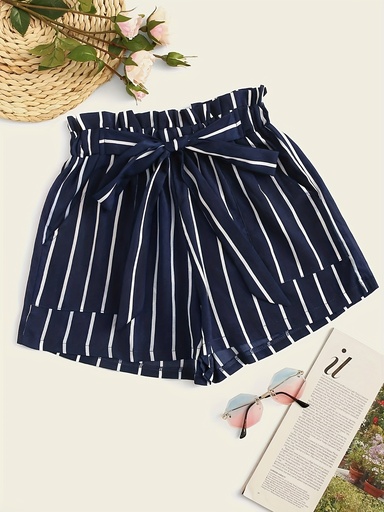 Short con Bolsillos de Rayas Luxeira