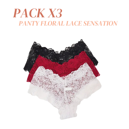Paquete x3 Panty Floral Lace Sensation