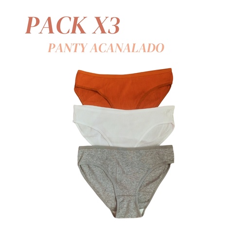 Paquete x3 Panty Acanalado