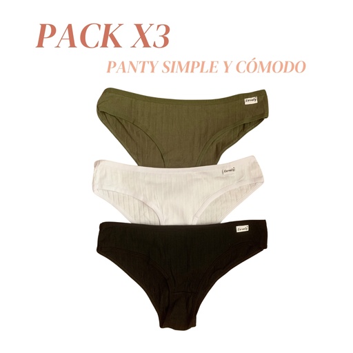 Paquete x3 Panty Simple y Cómodo