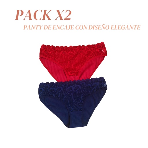 Paquete x2 Panty de Encaje con Diseño Elegante