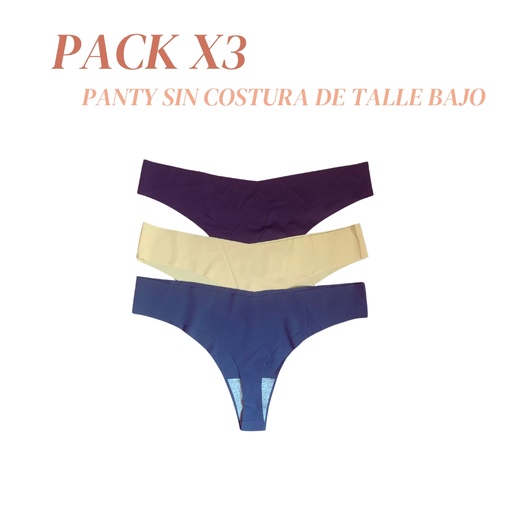 Paquete x3 Panty sin Costura de Talle Bajo